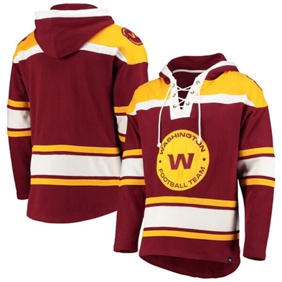 Washington Commanders Men's Hoodie NFL S Red  Lacer Embroidered Lace Up New - Picture 1 of 3